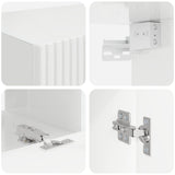 TV Cabinet Set 4 pcs High Gloss White Engineered Wood 3409046