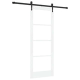 Sliding Door White 78 x 202 cm Solid Pine Wood and Glass 3332328