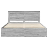 Bed Frame Grey Sonoma 200 x 200 cm Solid Pine Wood 3410053