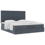 Ottoman Bed with Mattresses Dark Grey 180x200cm Velvet 3313488