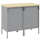 Work Cabinet with Drawer 2 pcs Black and Grey 100 x 55 x 85 cm 3321360