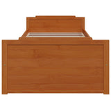 Bed Frame Honey brown Solid pine wood Single Bed Frame 322161