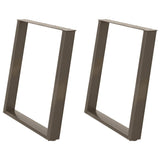 Dining Table Legs U-Shaped 2 pcs Natural Steel 70x cm Steel 4012795