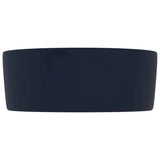 Luxury Wash Basin Round Matt Dark Blue 40x15 cm Ceramic 147012