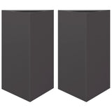 ZNTS Garden Planters 2 pcs Black Triangular 50x43x75 cm Steel 851172