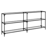 Console Table with Transparent Glass Top 194.5x30x81 cm Steel 846034