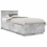 Bed Frame Concrete Grey 70 x 190 cm Engineered Wood 3408218