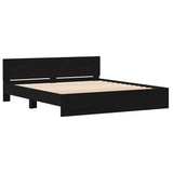 Bed Frame Black Oak 203 x 185 x 70 cm Engineered Wood 3378501