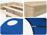 Bed with Tunnel 3 pcs Sonoma Oak and Blue Engineered Wood 3423673