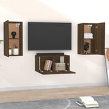 3 Piece TV Cabinet Set Brown Oak Engineered Wood 3120232