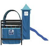 Kids' Loft Bed with Tower without Mattress Blue 80x200 cm 3207097