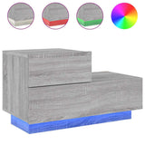 Bedside Cabinet with LED Lights Grey Sonoma 70x36x40.5 cm 836782