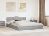 Storage Bed Grey Sonoma 140 x 200 cm Engineered Wood 3413094