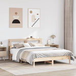 ZNTS Bed Frame without Mattress 150x200 cm King Size Solid Wood Pine 3306144