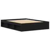 Bed Frame without Mattress Black Oak 150x200 cm Engineered Wood 3329314