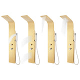 Shower Panel System Stainless Steel 201 Gold Curved 147716