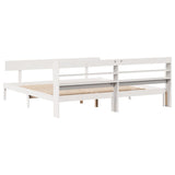 Bed Frame without Mattress White 200x200 cm Solid Wood Pine 3306628