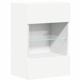 Wall Cabinets with LED Lights for TV 2 pcs White 40x30x60.5 cm 837079
