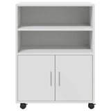 Rolling Cabinet White 60x48x81 cm Engineered Wood 853164