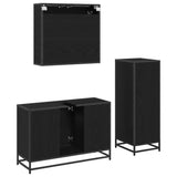 Bathroom Furniture Set 3 pcs Black Oak Engineered Wood 3402458