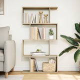 Room Divider Bookcase 4-Tier Sonoma Oak 70x24x129 cm Engineered Wood 858104