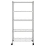 ZNTS 5-Tier Storage Shelf with Wheels 75x35x155 cm Chrome 250 kg 324629