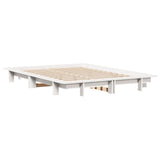 Bed Frame without Mattress White 140x190 cm Solid Wood Pine 850672