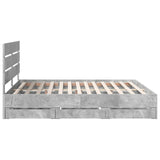 Bed Frame with Drawer Concrete Grey 180 x 200 cm Engineer Wood 3411815