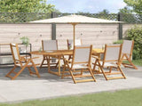 7 Piece Garden Dining Set Solid Wood Acacia and Textilene 3279290