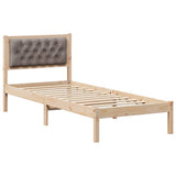 Bed Frame with Headboard Taupe 90 x 200 cm Solid Pine Wood 878217