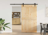 Sliding Door NARVIK Natural and Black 85 x 210 cm 3445289