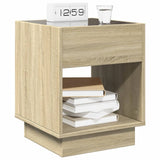 ZNTS Bedside Table with Infinity LED Sonoma Oak 40x40x50 cm 3284079