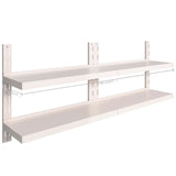 2-Tier Floating Wall Shelves 2 pcs Stainless Steel 200x30 cm 3055899