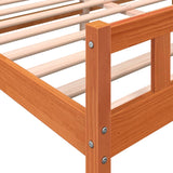 Bed Frame without Mattress Wax Brown 160x200 cm Solid Wood Pine 844399