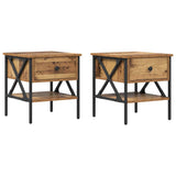 Bedside Cabinet with Drawer 2 pcs Old wood 40 x 42 x 45 cm 871223