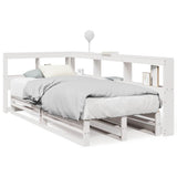 Bookcase Bed without Mattress White 90x190cm Solid Wood Pine 3324521