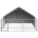 Outdoor Dog Kennel with Run 3x3x1,9 m Galvanised Steel 3329240