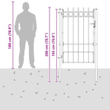 Fence Gate HORST 100 x 150 cm Metal Black Lockable 42034061