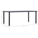 ZNTS Dining Table Black and Concrete Grey 180x90x75 cm MDF 281860