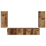 TV Wall Cabinet Set Wall-mounted 4 pcs Old Wood Engineered Wood 3408923