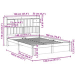 Bookcase Bed without Mattress White 140x190cm Solid Wood Pine 3322412