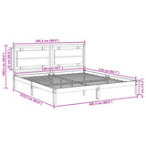 Extra Long Bed Frame without Mattress 200x210 cm Solid Wood 3309193