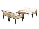 Garden lounge set, garden furniture set with comfortable cushions, double sofa, 2 armchairs and N606P239503A