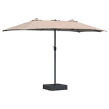 Garden Parasol Taupe 385 x 209 x 244 cm Polyester and Steel 42003278