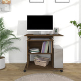 ZNTS Computer Desk Brown Oak 80x50x75 cm Engineered Wood 815545