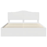 Bed Frame with Headboard White 200 x 200 cm Solid Pine Wood 3413263