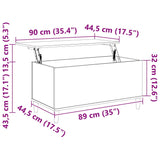 Coffee Table High Gloss White 90x44.5x45 cm Engineered Wood 819582