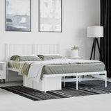 Metal Bed Frame without Mattress with Headboard White 140x200cm 352530
