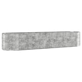 Garden Raised Bed Galvanised Steel 396x100x68 cm Silver 319077