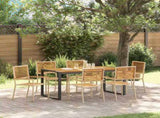 Garden Dining Set 7 pcs Beige and Brown Poly Rattan 3365480